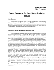 Architecture design (first draft) for LEGO robots assembly evolution