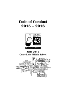 Code of Conduct Guidelines: 2015-2016