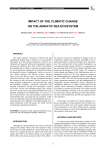 impact of the climatic change on the adriatic sea ecosystem