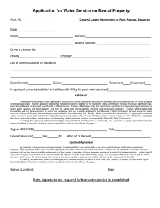 Application for Municipal Water Service