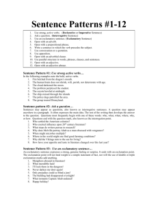 Sentence patterns 1-6