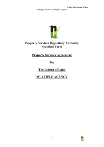 Services Agreement for Letting of Land Multiple Agency