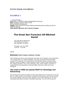 Event Email Examples - Haas School of Business