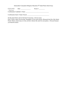 Immaculate Conception CCD 7th Grade Essay – What do you think
