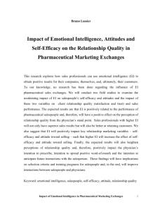 Emotional Intelligence (EI) in Pharmaceutical Marketing Exchanges