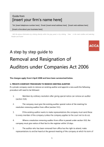 ACCA Guide to... removing your auditor