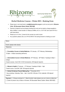Herbal Medicine Courses – Winter 2013 – Booking Form • Please