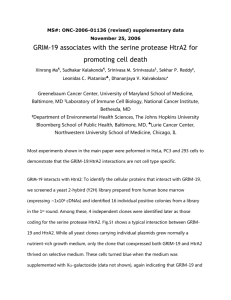 GRIM-19 interacts with HtrA2: To identify the cellular