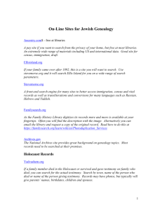 On-Line Sites for Jewish Genealogy