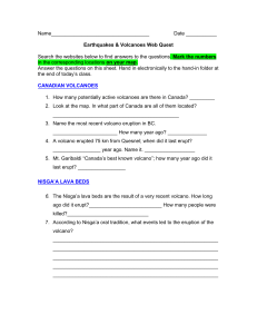 Earthquakes and Volcanoes Web Quest 14