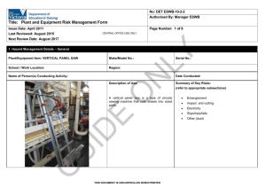 Plant and Equipment Risk Management Form