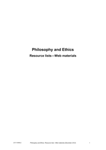 Philosophy and Ethics - School Curriculum and Standards Authority