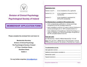 Clinical Division - Psychological Society of Ireland