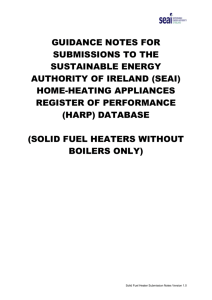 HARP Solid Fuel Heater Database Submission Notes