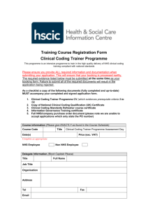 Clinical Coding Trainer Programme booking form - Systems