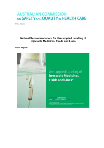 National Recommendations for User-applied labelling of Injectable