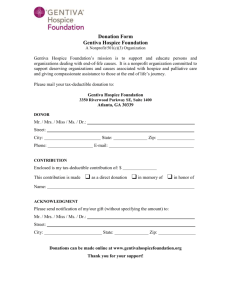 Memorial Donation Form - Gentiva Hospice Foundation
