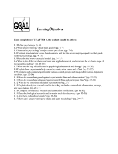 Learning Objectives Upon completion of CHAPTER 1, the student