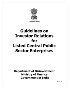 Guidelines on Investor Relations for listed CPSEs