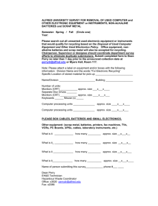 Electronic and Scrap Metal Disposal Survey Form