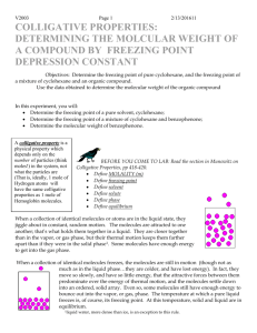 Molar Mass by Freezing Point Depression Protocol