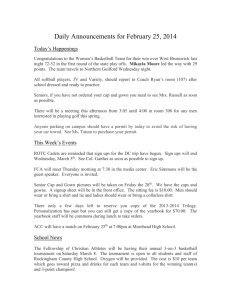 Daily Announcements for March 6th, 2013