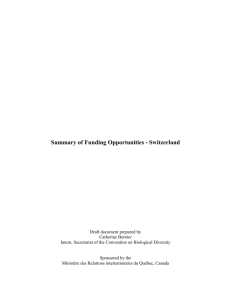 Summary of Funding Opportunities