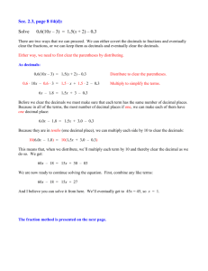 Solving a tough Decimal Equation (Sec. 2.3 #4d)