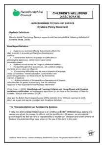 Dyslexia policy statement