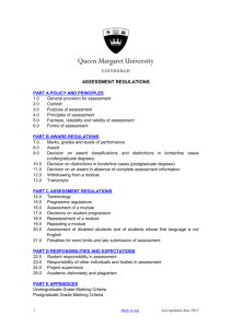QMU Assessment Regulations - Queen Margaret University
