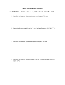 Atomic Structure Review Problems 1