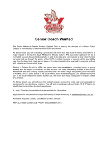 Playing or Non-playing Coach - South Melbourne District Sports Club