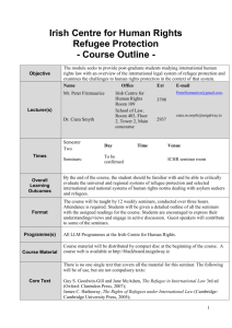 Course Outline for Refugee Protection