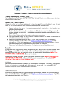 Classroom Emergency Preparedness and Response Information To