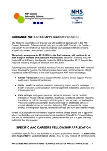 AHP Career Fellowship Scheme Application Guidance Note
