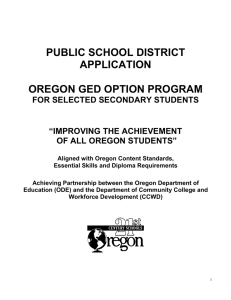 District/ESD GED Option Program Site Application