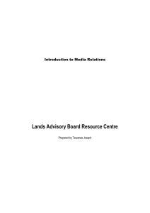 Introduction to media relations - First Nation Land Management