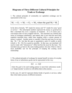Diagrams of Three Different Cultural Principles for Trade or Exchange