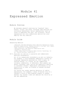 Module 41 Expressed Emotion Module Preview We decipher