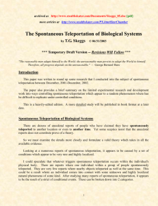 Spontaneous Teleportation of Biological Systems