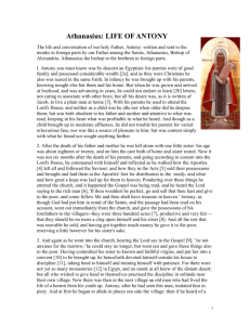 Athanasius: LIFE OF ANTONY