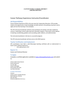 Career Pathway Experience Instructor/Coordinator