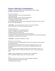 Factors Affecting Crystallization