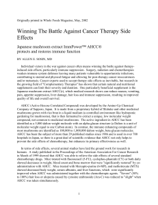 Winning The Battle Against Cancer Therapy Side Effects