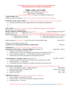 Sample Resume - UTSA College of Business | Undergraduate … file