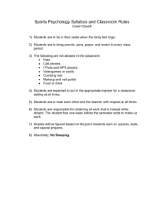 Sports Psychology Syllabus and Classroom Rules