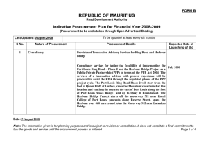 Indicative Procurement Plan for Financial Year 2008-2009