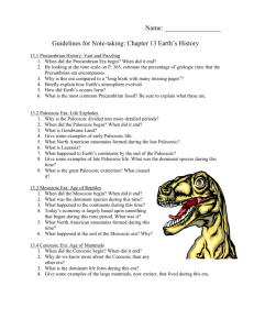 Guidelines for Note-taking: Chapter 13 Earth`s History