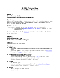 NMOS Process Flow - Boise State University