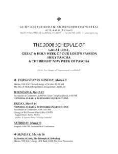 the 2008 schedule of - Saint George Romanian Orthodox Cathedral